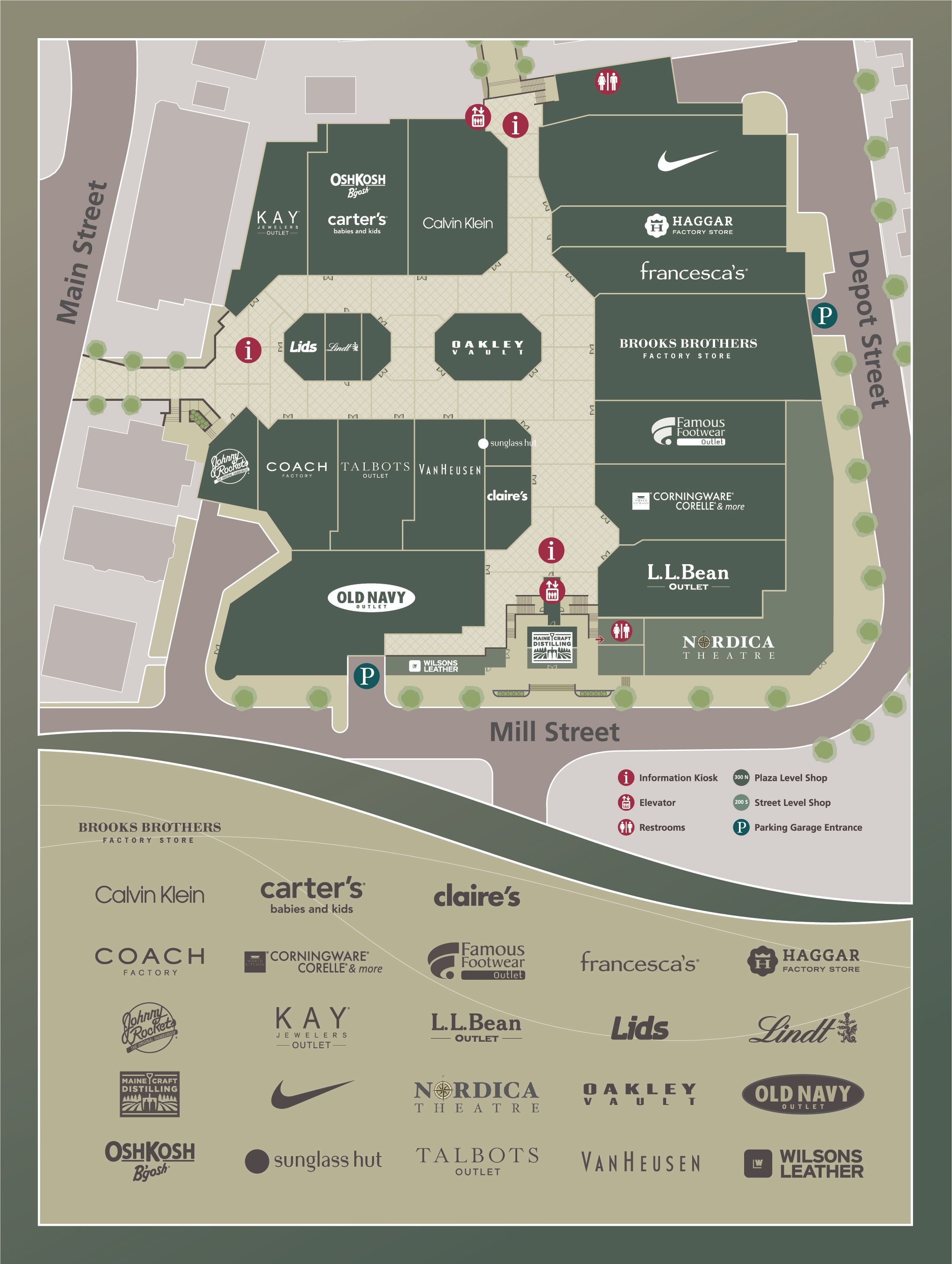 Freeport Maine Map Of Outlets Freeport Village Station (23 stores)   outlet shopping in Freeport 