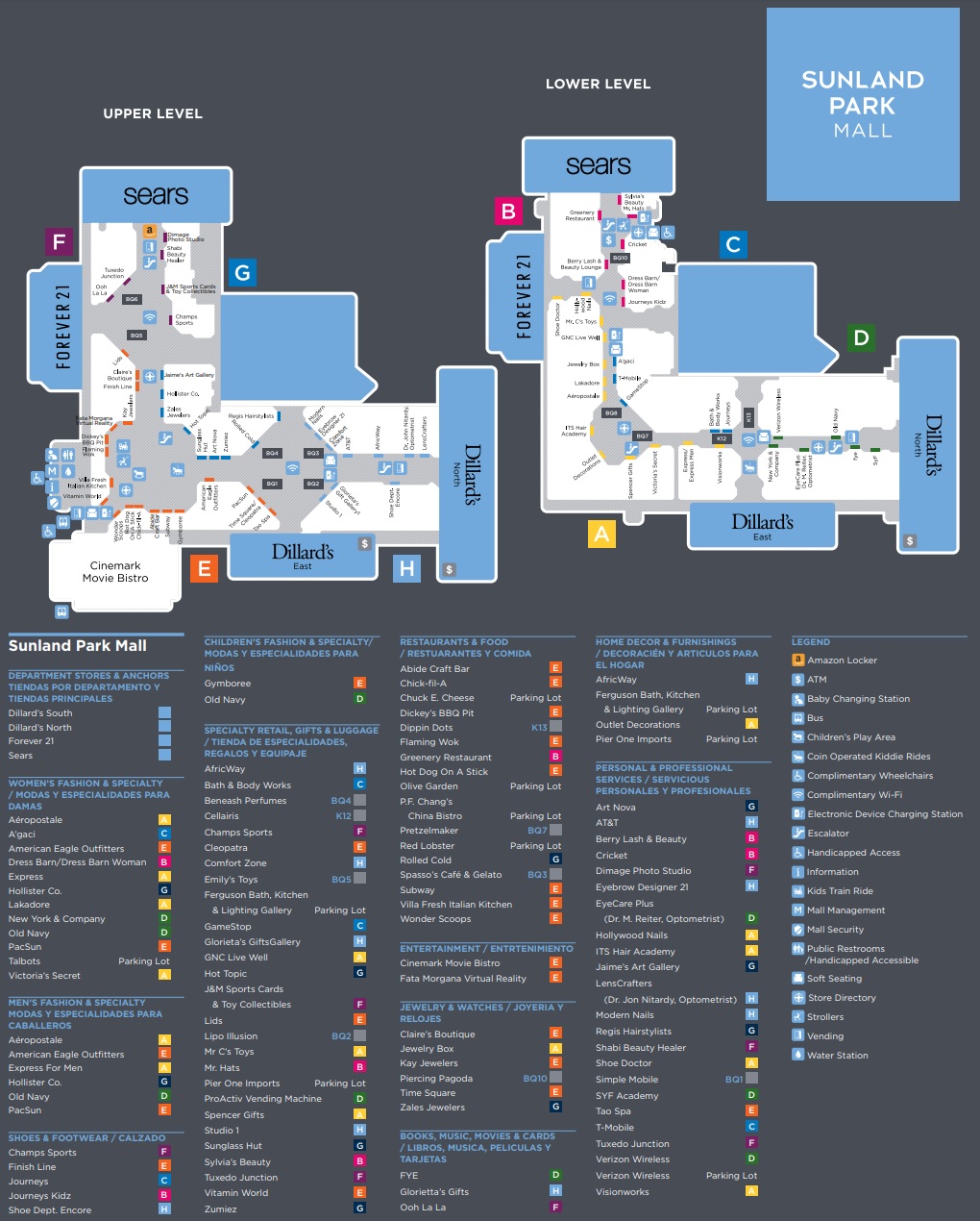 Parks Mall Store Map Sunland Park Mall (90 Stores) - Shopping In El Paso, Texas Tx 79912 - 6709  - Mallscenters