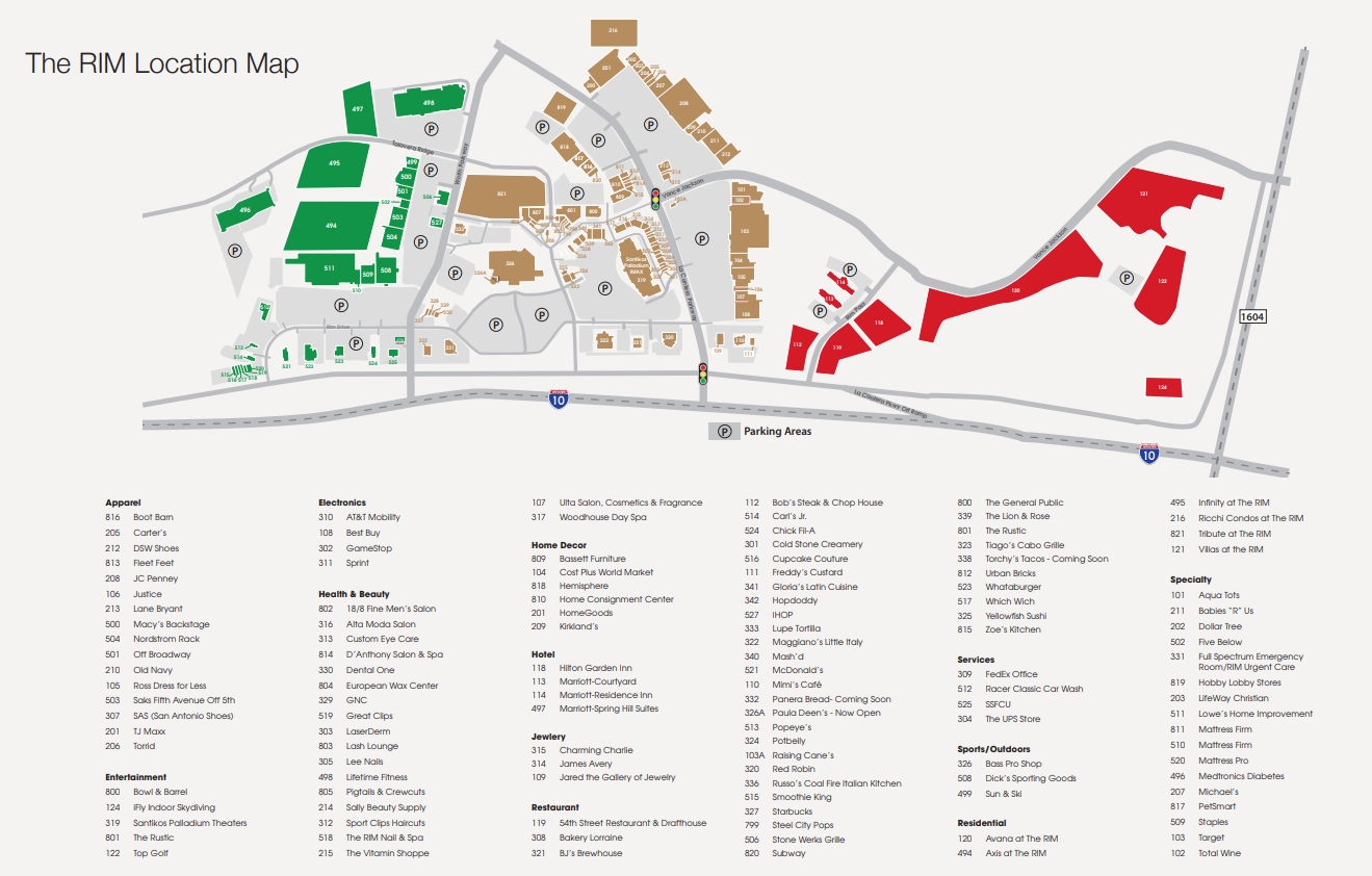 La Cantera Mall Map | Map Of The World